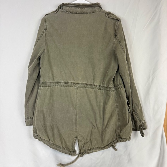 Levi's Women's Military Utility Parka Jacket Olive Green Hooded Small - Picture 2 of 6